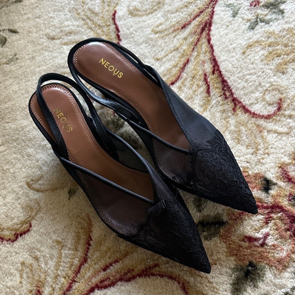 Neous Black Irene Slingback Pumps 40 size 39 - Picture 2 of 5